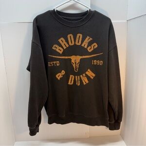 Brooks Black and Tan Crewneck Sweater